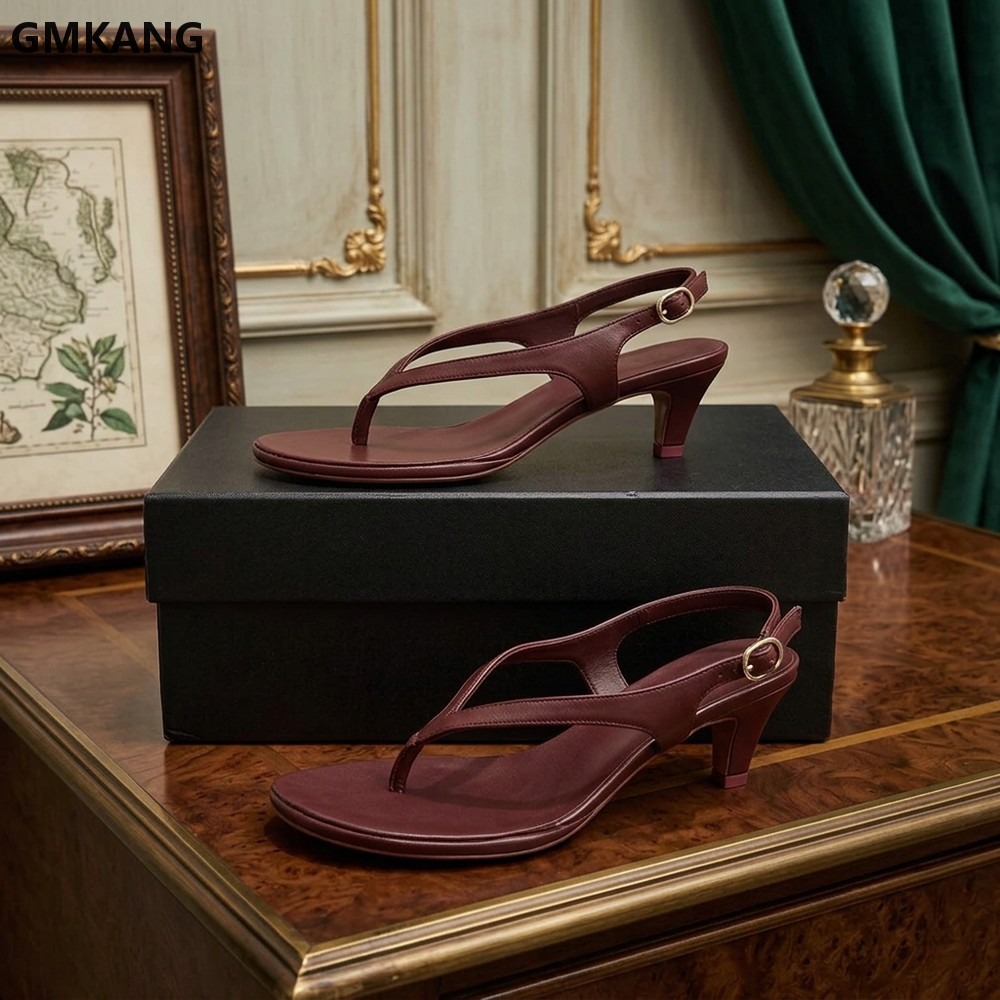 Women'S Shoes Kitten Heels - صنادل نسائية بكعب منخفض ونعل سميك،