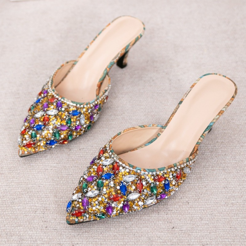 Women'S Shoes Kitten Heels - الفاخرة حجر الراين هريرة كعب النعال