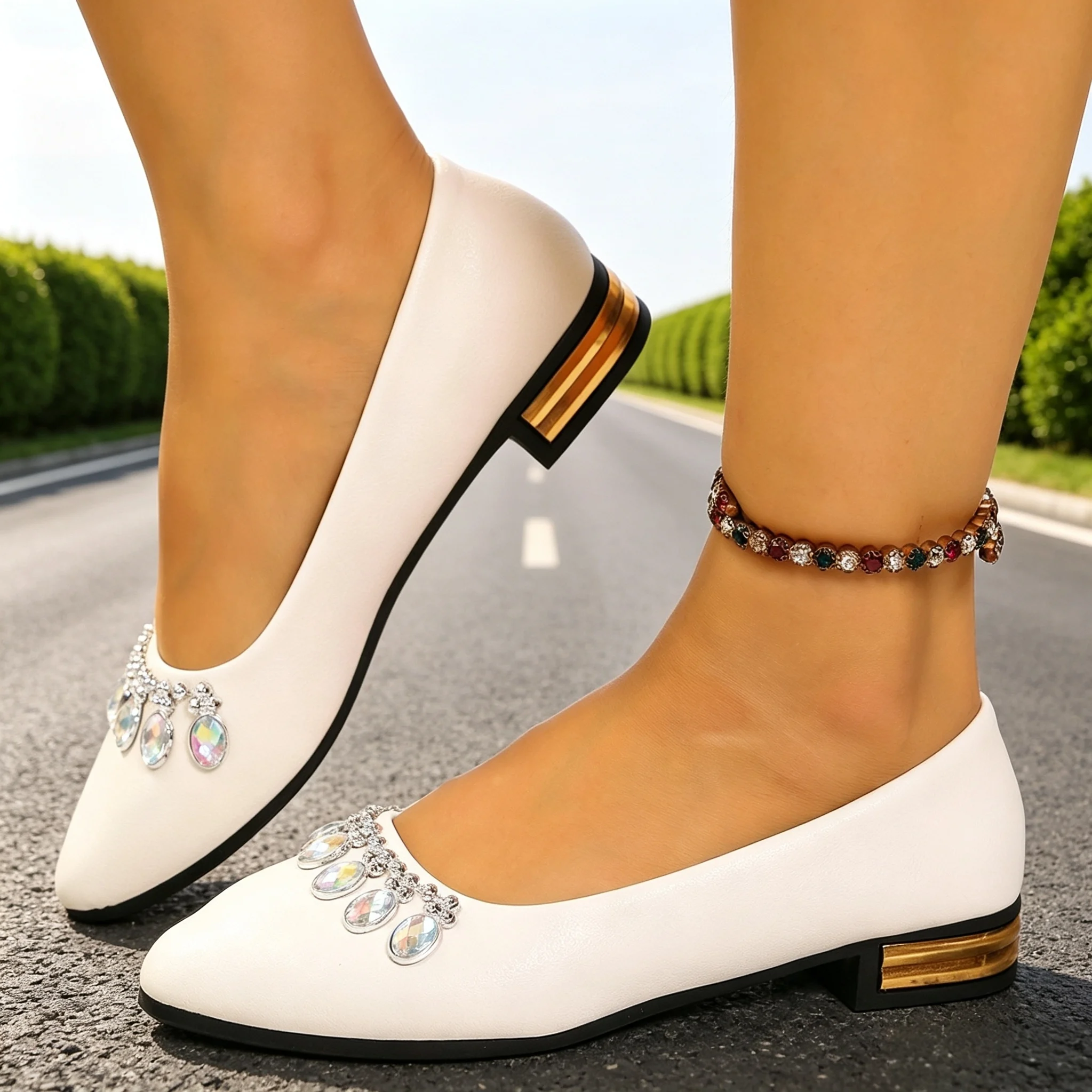 Women Shoes Sneakers - أحذية نسائية مسطحة ذات مقدمة مدببة،