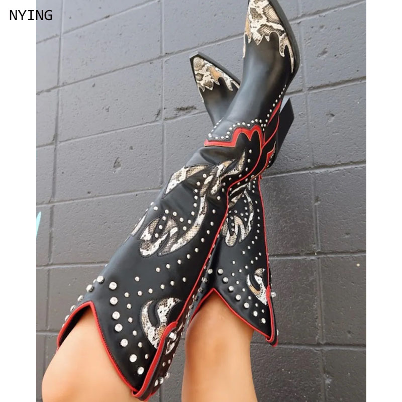 Western Cowgirl Boot - 2025 حجم كبير 44 المرأة المطرزة