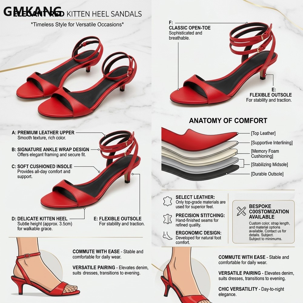 صندل نسائي بكعب قصير من جلد طب - مراجعة Women'S Shoes Kitten Heels وسعره